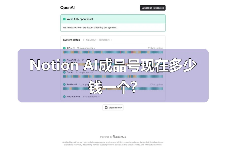 Notion AI成品号现在多少钱一个?